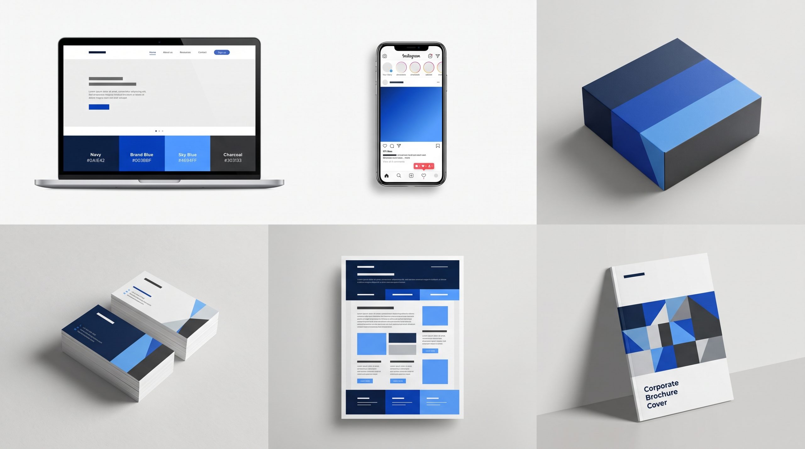 Consistent brand color palette used across website, social media, packaging, email, and print materials