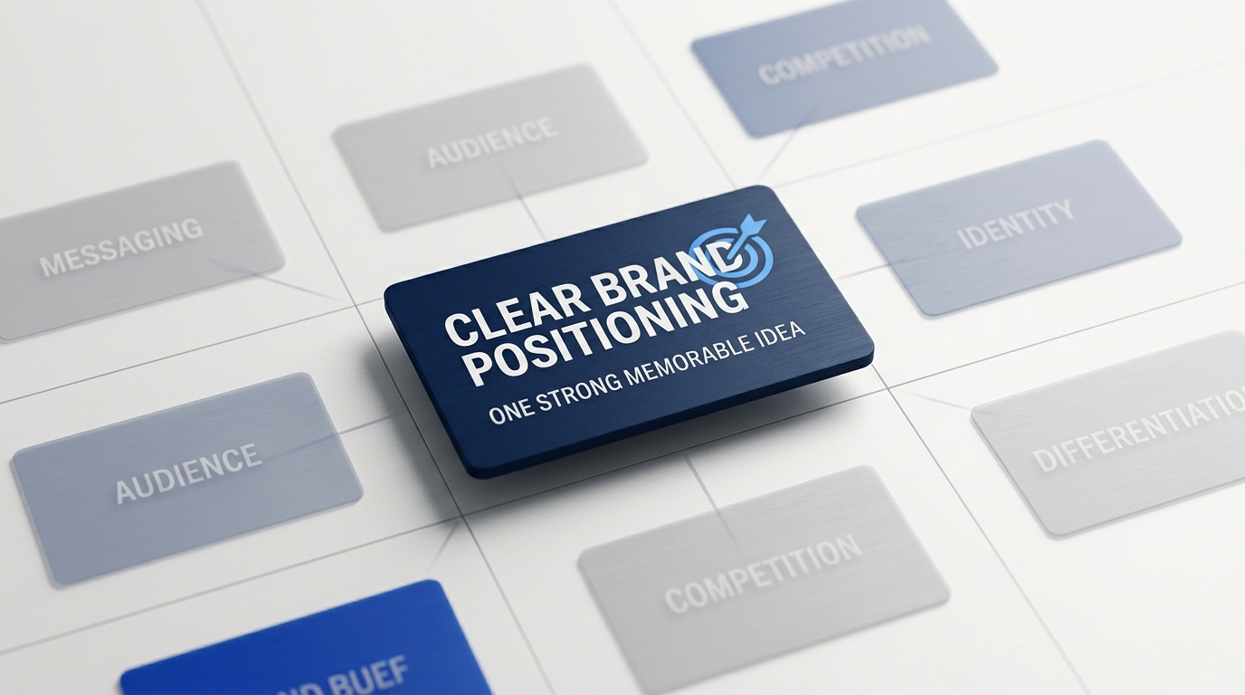 Clear brand positioning shown through one focused message and a strong central brand idea