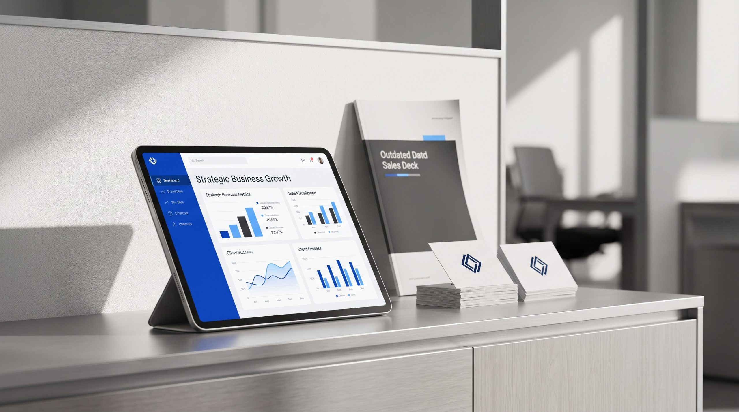  Business quality outgrowing an outdated visual identity and brand presentation