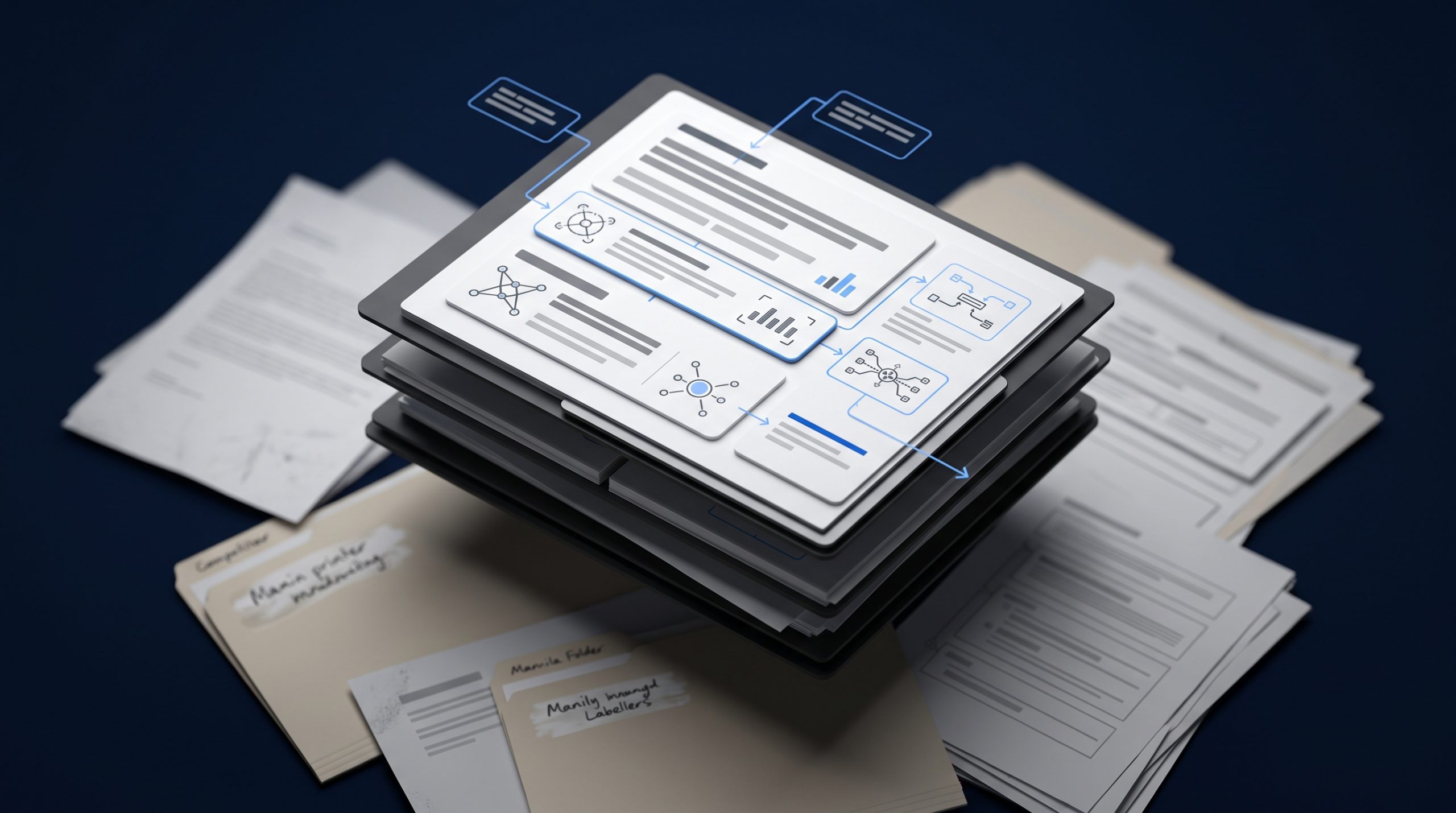 Close-up brand content system showing expertise through organized digital touchpoints