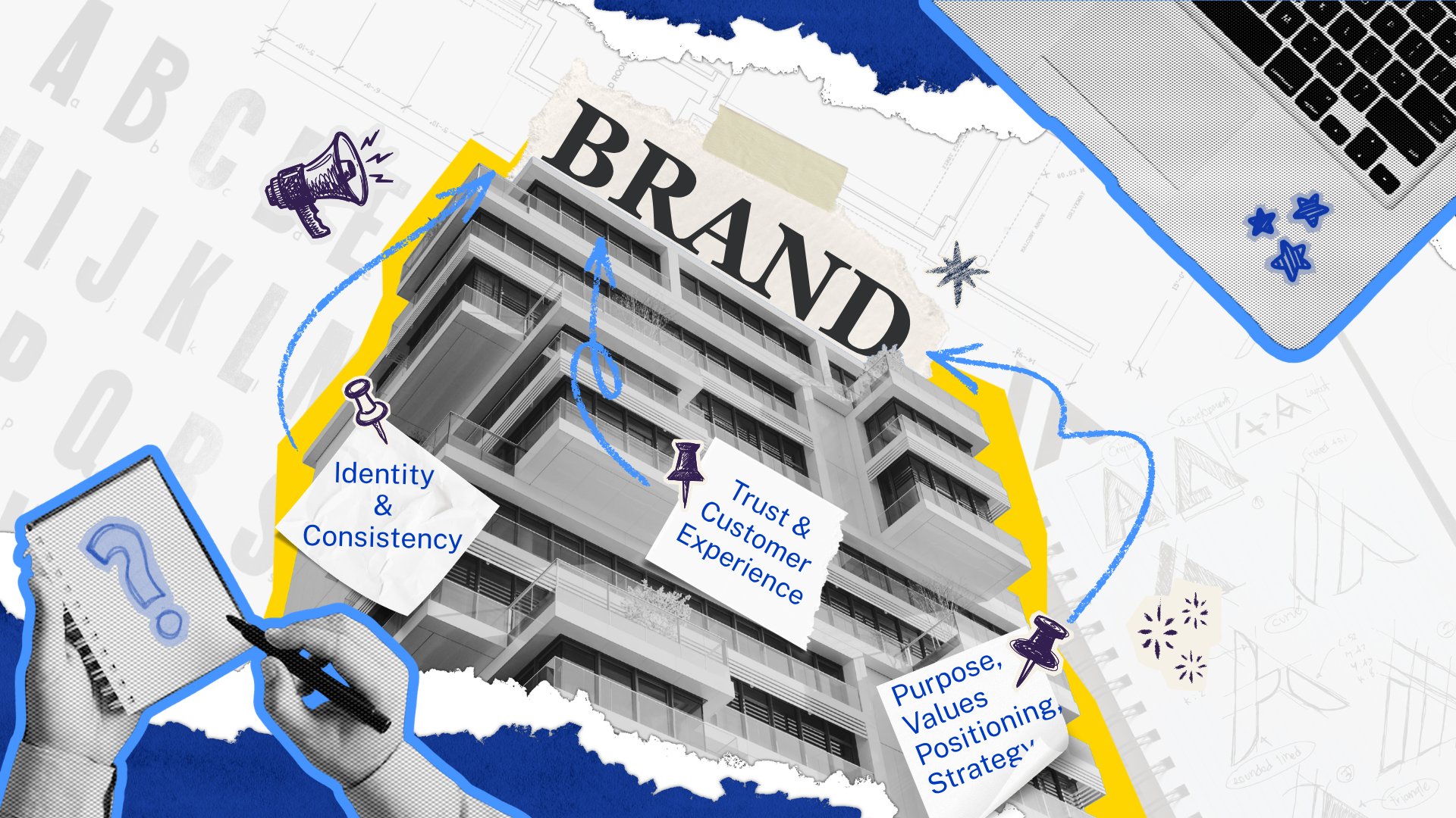 Brand evolving over time as a business updates its positioning, messaging, and visual identity