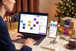 Small business owner planning a holiday marketing campaign for the 2026 season